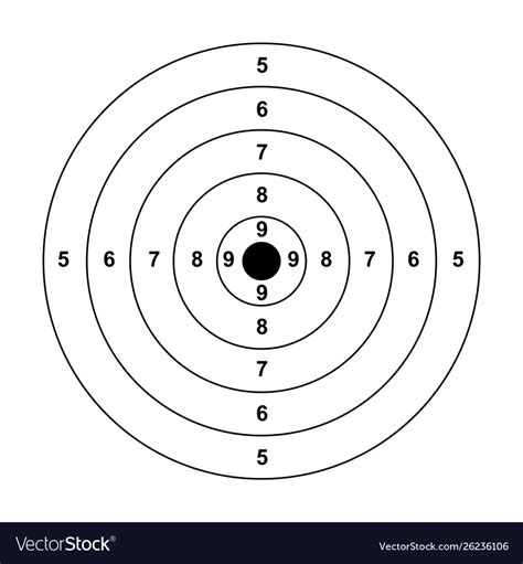 Blank gun target paper shooting target targe Vector Image