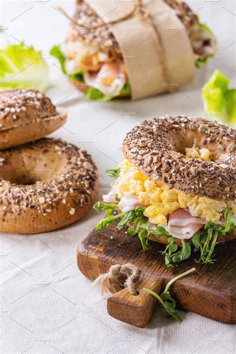 Whole Grain bagel | High-Quality Food Images ~ Creative Market