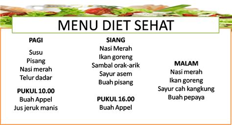 Diet Menu: Menu Diet Rendah Kalori