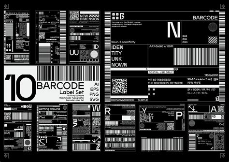 BARCODE LABEL SET by NoSpoon Design on @creativemarket Barcode Logo ...