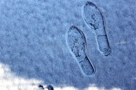 Shoe print on light snow stock image. Image of precipitation - 242134895