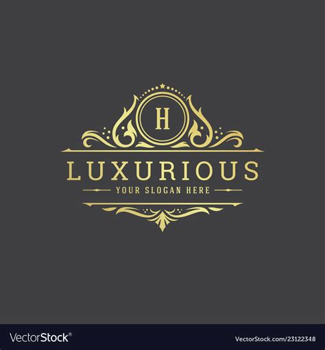 Luxury logo monogram crest template design Vector Image