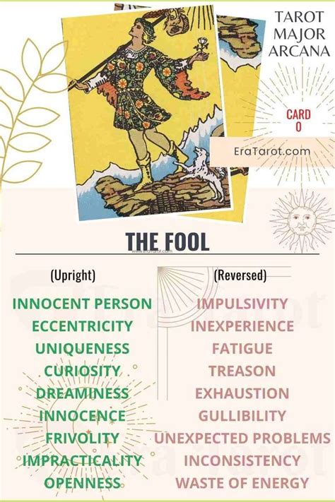 The Fool Tarot Card Meaning, Reversed , Yes and No, Love Life