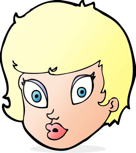 cartoon surprised female face 12281779 Vector Art at Vecteezy