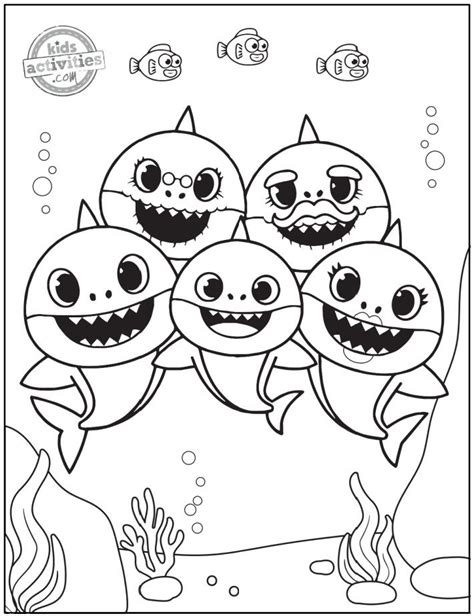 Free Printable Baby Shark Coloring Pages to Download & Print | Shark ...