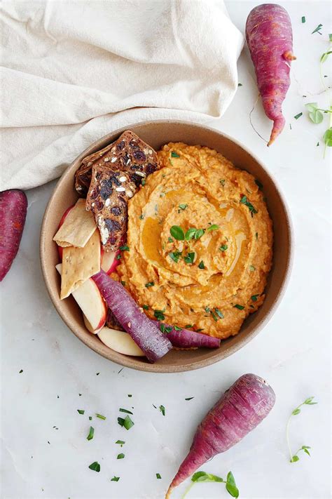 Cosmic Purple Carrot Recipe (Hummus) - It's a Veg World After All®