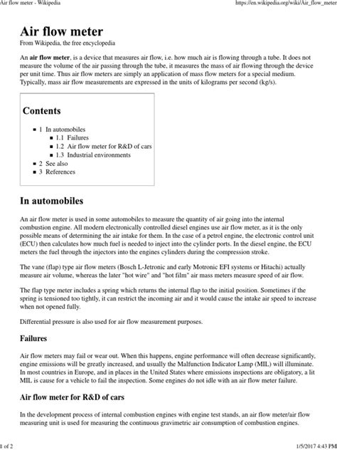 Air Flow Meter-2017 | PDF | Fuel Injection | Engines