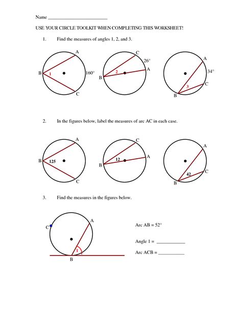 Inscribed Angle Worksheet : Inscribed Angles In A Circle - These angles ...