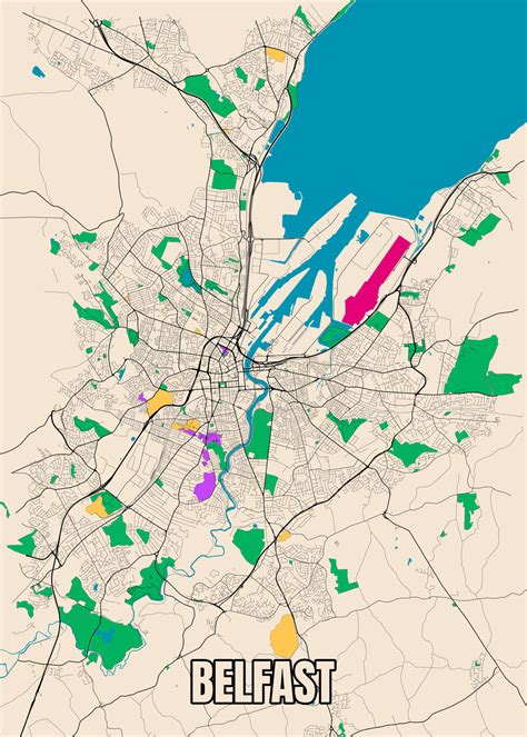 Map of Belfast Map ǀ Maps of all cities and countries for your wall ...