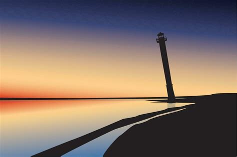 Lighthouse Silhouette over the sunset 36170419 Vector Art at Vecteezy