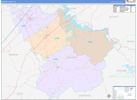 Monroe County, TN Wall Map Color Cast Style by MarketMAPS - MapSales.com