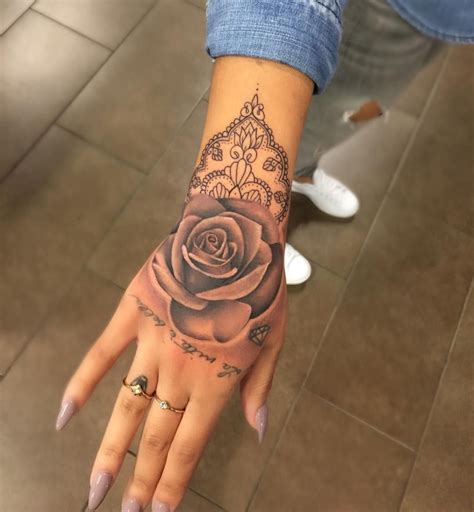 Rosas Rose Hand Tattoo, Flower Tattoo Back, Hand Tats, Back Tattoo ...