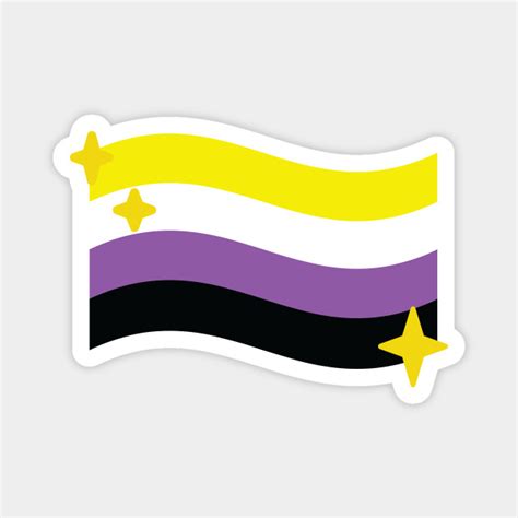 Nonbinary Pride Flag Sparkle Emoji - Nonbinary - Magnet | TeePublic