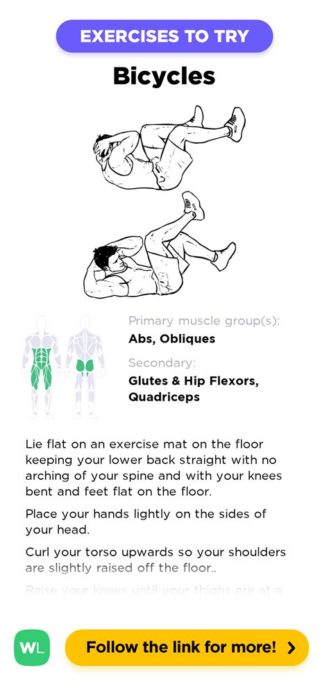 Bicycles / Elbow-to-Knee Crunches / Cross-body Crunches – WorkoutLabs ...