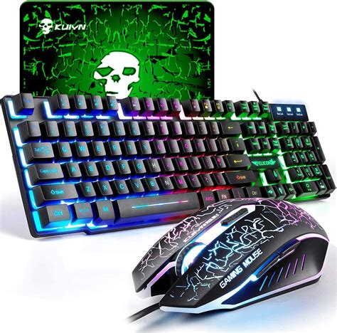 LexonElec UK Layout Gaming Keyboard and Mouse Sets Rainbow Backlit ...