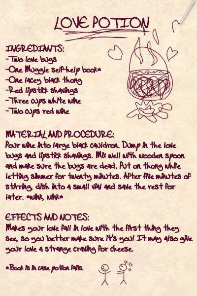 Love Potion Recipe - Harry Potter Potions