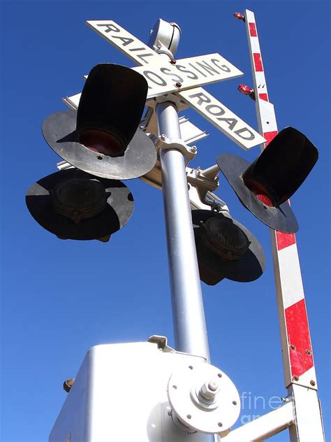 Railroad Crossing Sign and Gate . Train Tracks, A Train, Railroad ...