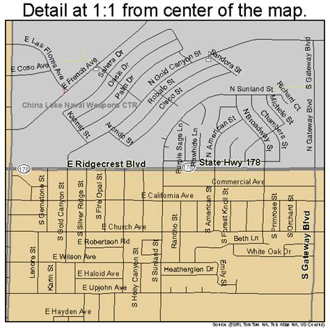 Ridgecrest California Street Map 0660704