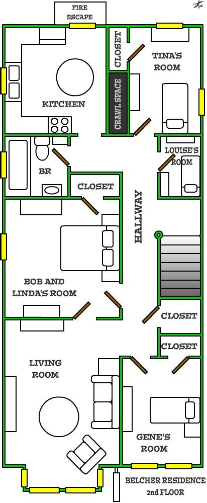 Upstairs floor plan of the Blecher residence, finally makes sense ...