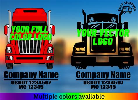 Personalized USDOT Decal Full Color Logo Sticker Truck Door - Etsy