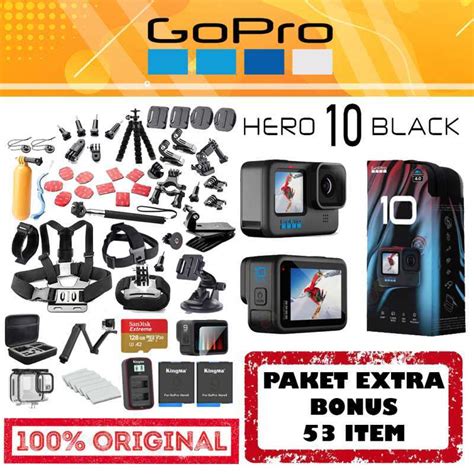 Promo GoPro Hero 10 Black Edition 23.6MP HyperSmooth 5.3K 60fps Go Pro ...