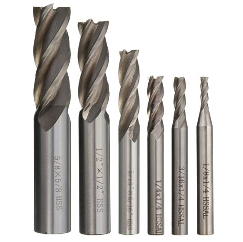 1PC 6 Size HSS Straight Shank Twist Drill Bit Design AL End Mill Cutter ...