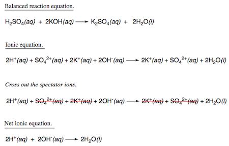 Write the net ionic equation for the reaction between sulfuric acid and ...