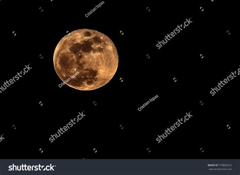 Full Moon On Black Background Stock Photo (Edit Now) 579809512