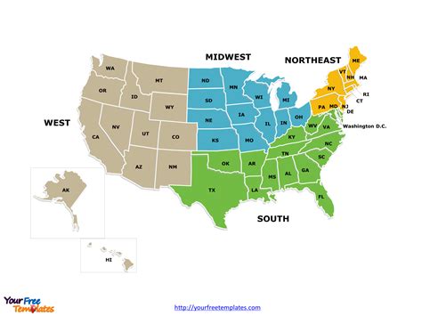 United States Map With Regions