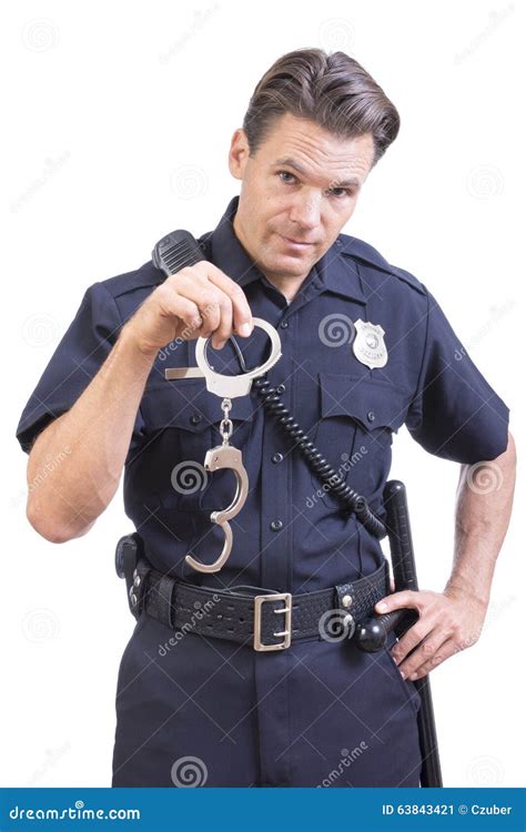 Manette in Uniforme Della Tenuta Dell'ufficiale Di Polizia Immagine ...