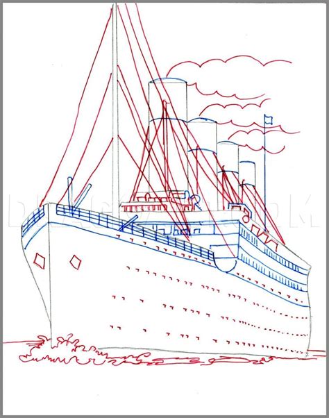 How To Draw The Titanic, Titanic, Step by Step, Drawing Guide, by ...