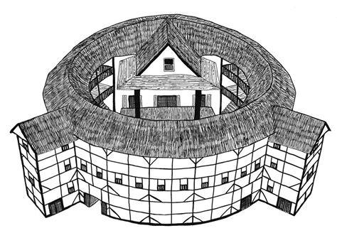 London - Shakespeare's Globe Theatre - Pen drawing by Michael Levi | Draw