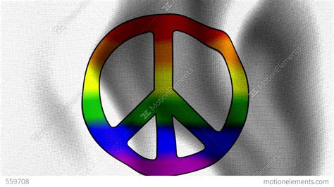 Waving Flag Rainbow Peace Sign Stock Animation | 559708