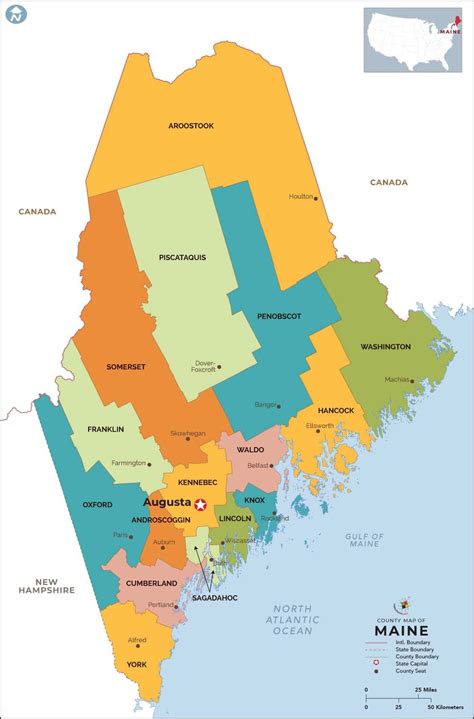 County Map Of Maine Counties