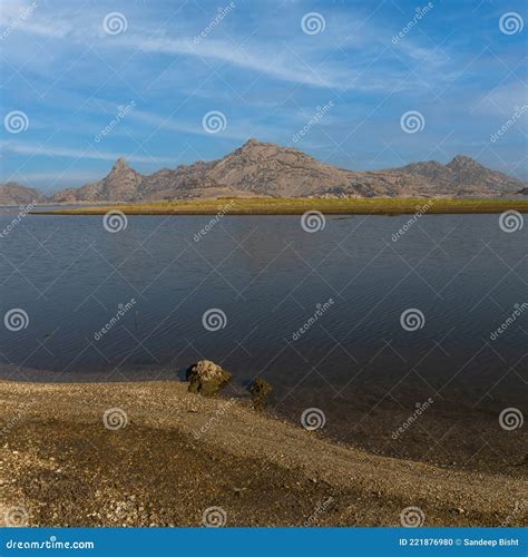 View of Jawai Dam Landscape with Water Stock Photo - Image of scenic ...