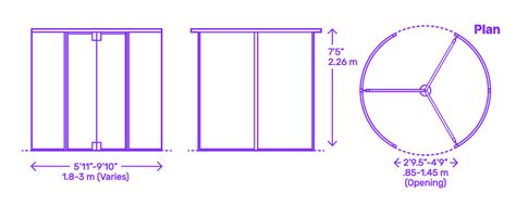 Revolving Door - 3 Wing, Glass Dimensions & Drawings | Dimensions.com