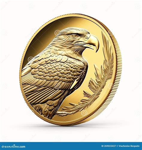 Gold coin with an eagle stock illustration. Illustration of investment ...