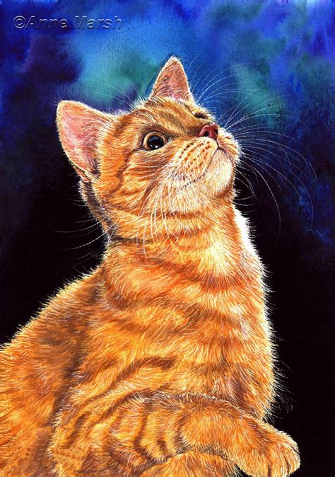 GINGER CAT HOPE LIMITED EDITION PRINT OF PAINTING ANNE MARSH ART | Cat ...