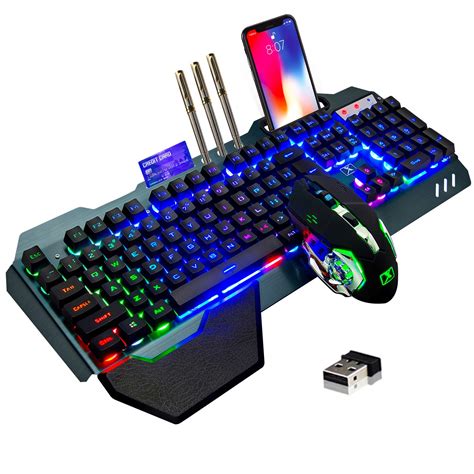 Amazon.in: Buy Wireless Gaming Keyboard and Mouse,Rainbow Backlit ...