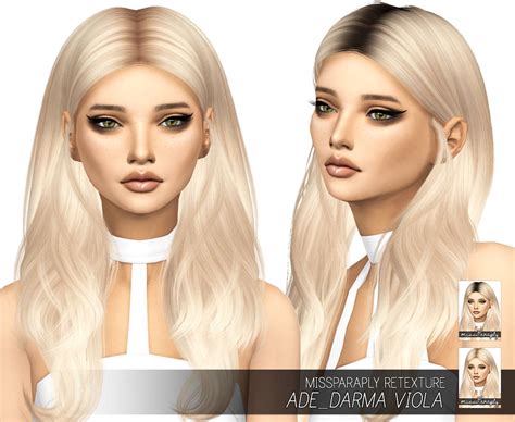 [TS4] Ade_Darma Viola: Solids & Dark Roots | Sims hair, Sims 4, Sims