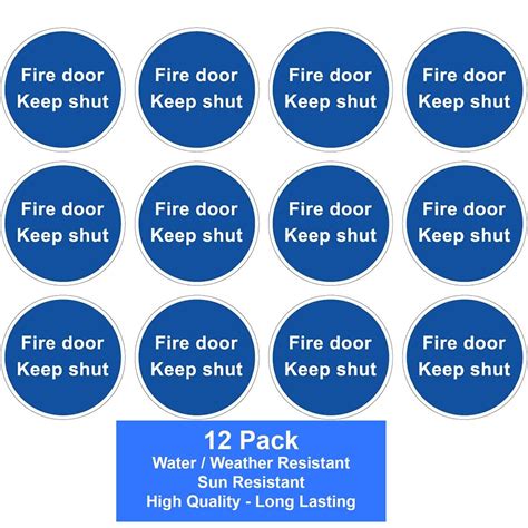 Fire Door keep shut Sticker Signs [Pack of 12] - Fire Door Keep Shut ...