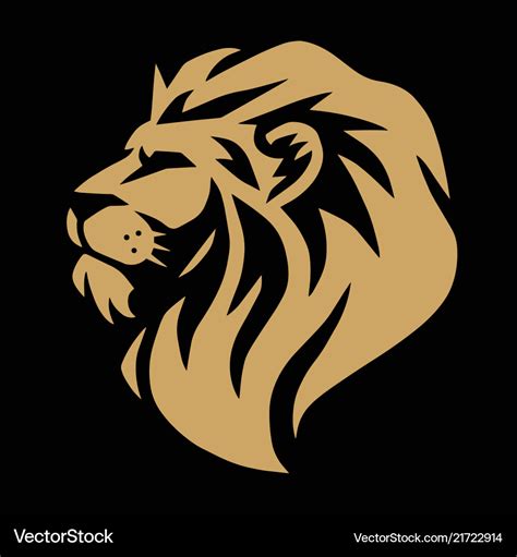 Lion gold logo template Royalty Free Vector Image