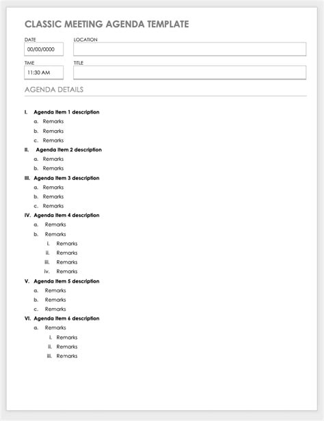 Agenda Template Word 2007 Hq Printable Documents - Riset