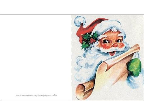 Retro Christmas Card with Santa Claus Template | Free Printable ...