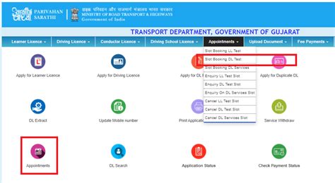 Slot Booking for Driving Licence || sarathi.parivahan.gov.in - Sarathi ...