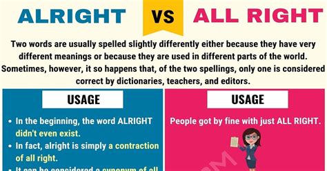 Alright vs. All Right: Understanding the Difference • 7ESL