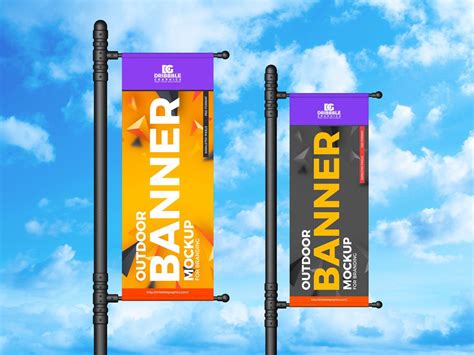 Free Outdoor Advertisement Roadside Banner Mockup Design - Mockup ...