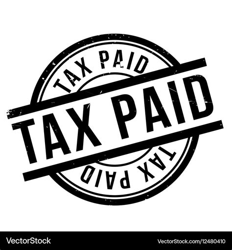 Tax Paid rubber stamp Royalty Free Vector Image