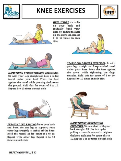 KNEE EXERCISES FOR OSTEARTHRITIS | Knee exercises, Exercise, Exercises ...