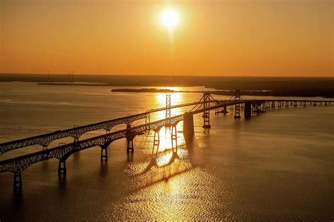 Aerial Of Bay Bridge At Sunset Photograph by Edwin Remsberg - Fine Art ...